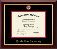 Professional/Doctor Sculpted Foil Seal Signature Announcements Ferris-State-University Undergraduate Name & Tassel Graduation Diploma Frame 16 x 16 Cherry