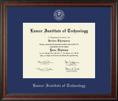 Lamar Institute of Technology diploma frame - Silver Embossed Diploma Frame in Studio