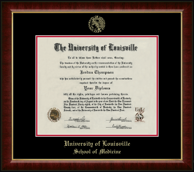 University of Louisville diploma frame - Gold Embossed Diploma Frame in Murano