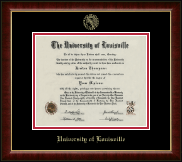 University of Louisville Gold Embossed Diploma Frame in Murano