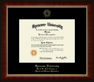 Syracuse University Gold Embossed Diploma Frame in Murano