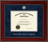 The United States Court of Appeals certificate frame - Presidential Silver Engraved Certificate Frame in Jefferson
