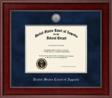 The United States Court of Appeals certificate frame - Presidential Silver Engraved Certificate Frame in Jefferson