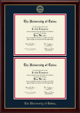 The University of Tulsa diploma frame - Double Diploma Frame in Gallery