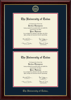 The University of Tulsa diploma frame - Double Diploma Frame in Gallery