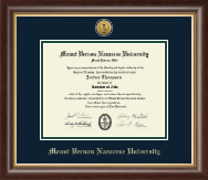 Mount Vernon Nazarene University Gold Engraved Medallion Diploma Frame in Hampshire