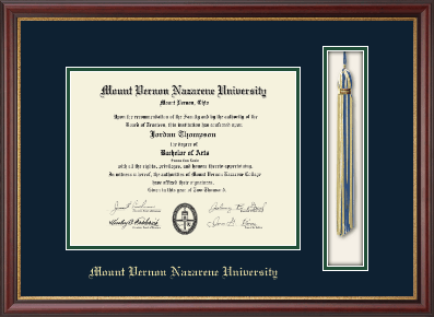 Mount Vernon Nazarene University diploma frame - Tassel & Cord Diploma Frame in Newport