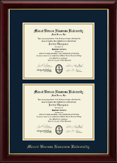 Mount Vernon Nazarene University Double Diploma Frame in Gallery
