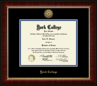 York College of Nebraska diploma frame - Gold Engraved Medallion Diploma Frame in Murano