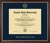 Angelo State University Gold Embossed Diploma Frame in Studio Gold