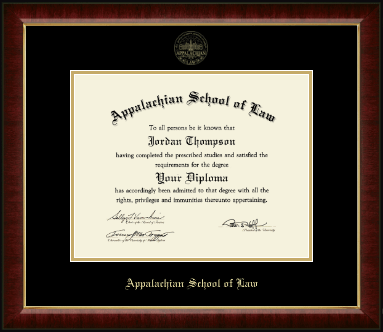 Appalachian School of Law diploma frame - Gold Embossed Diploma Frame in Murano