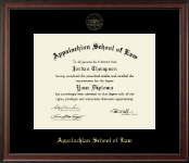 Appalachian School of Law Gold Embossed Diploma Frame in Studio