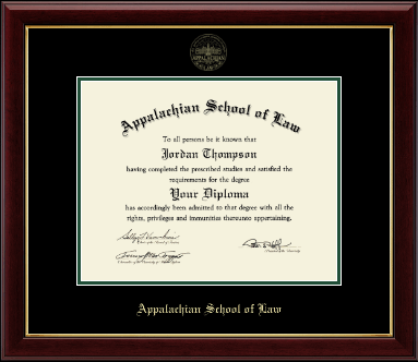 Appalachian School of Law diploma frame - Gold Embossed Diploma Frame in Gallery