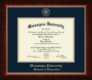 Quinnipiac University Gold Embossed Diploma Frame in Murano