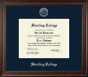 Sterling College diploma frame - Silver Embossed Diploma Frame in Studio