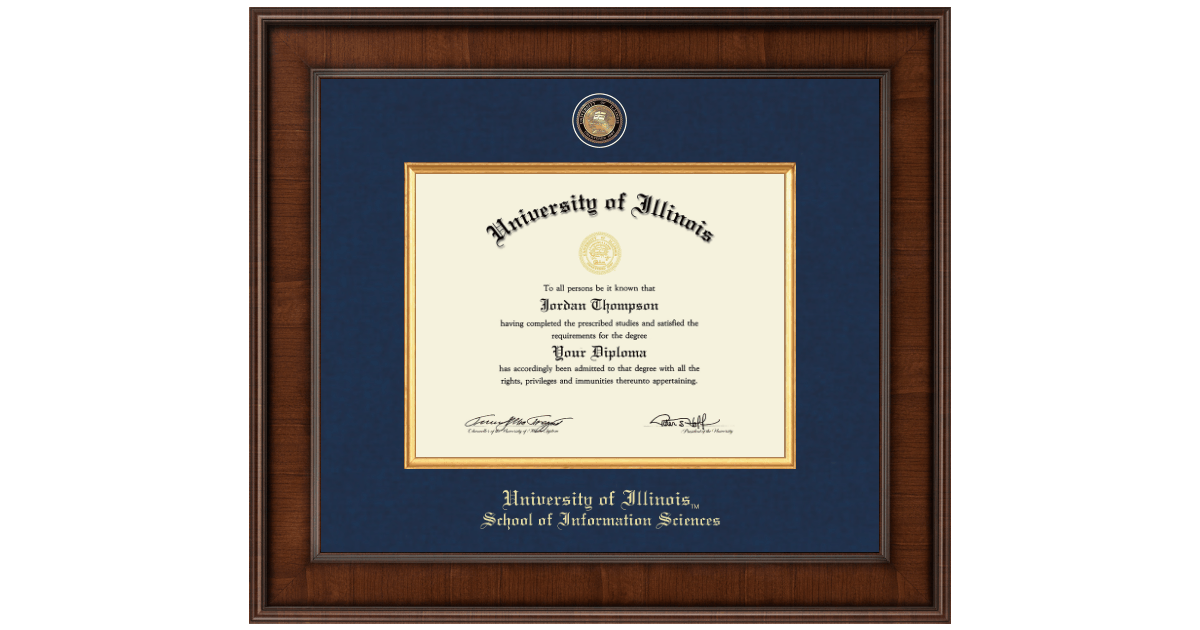 UIUC School of Information Sciences Diploma Frames