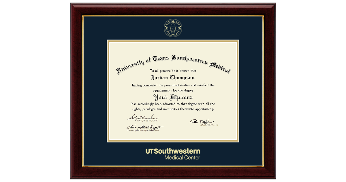 Medical Degree Gold Embossed Diploma Frame in Gallery University of