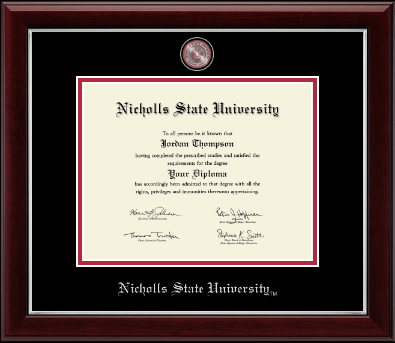 Nicholls State University diploma frame - Masterpiece Medallion Diploma Frame in Gallery Silver