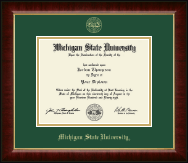 Michigan State University Gold Embossed Diploma Frame in Murano