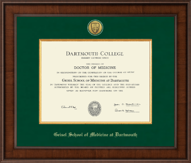 Dartmouth College diploma frame - Presidential Gold Engraved Diploma Frame in Madison