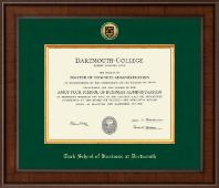 Dartmouth College Presidential Gold Engraved Diploma Frame in Madison