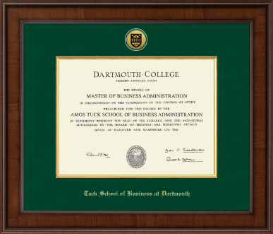 Dartmouth College diploma frame - Presidential Gold Engraved Diploma Frame in Madison