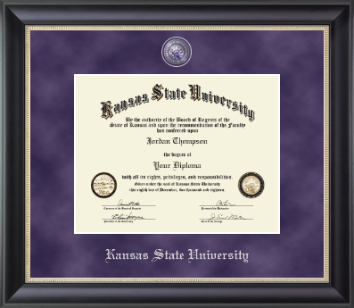 Kansas State University diploma frame - Regal Edition Diploma Frame in Noir