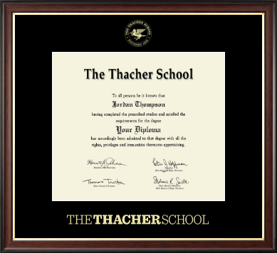 The Thacher School diploma frame - Gold Embossed Diploma Frame in Studio Gold