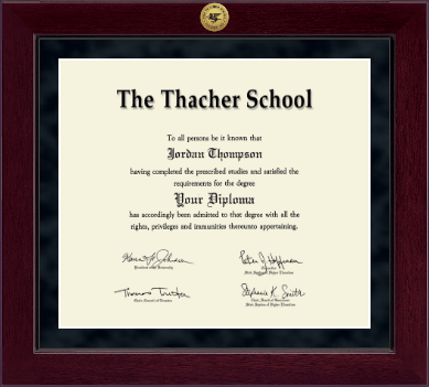 The Thacher School diploma frame - Millennium Gold Engraved Diploma Frame in Cordova