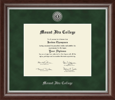 Mount Ida College diploma frame - Silver Engraved Medallion Diploma Frame in Devonshire