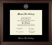 Mount Ida College diploma frame - Silver Embossed Diploma Frame in Studio