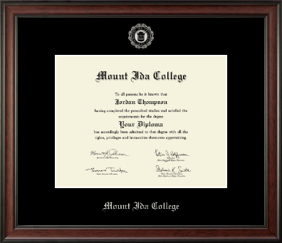 Mount Ida College diploma frame - Silver Embossed Diploma Frame in Studio
