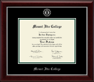 Mount Ida College Silver Embossed Diploma Frame in Gallery Silver
