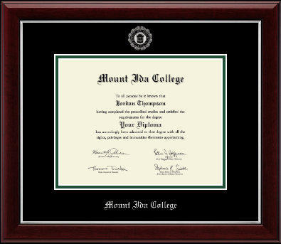 Mount Ida College diploma frame - Silver Embossed Diploma Frame in Gallery Silver