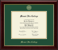 Mount Ida College Gold Embossed Diploma Frame in Gallery