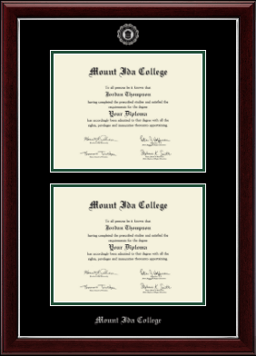 Mount Ida College diploma frame - Double Diploma Frame in Gallery Silver