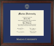 Marian University in Wisconsin diploma frame - Gold Embossed Diploma Frame in Studio