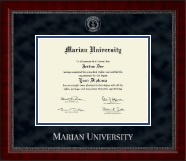Marian University in Wisconsin diploma frame - Silver Embossed Diploma Frame in Sutton
