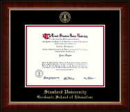 Stanford University Gold Embossed Diploma Frame in Murano