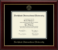 Northland International University Gold Embossed Diploma Frame in Gallery