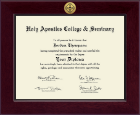Holy Apostles College & Seminary diploma frame - Century Gold Engraved Diploma Frame in Cordova