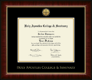 Holy Apostles College & Seminary Gold Engraved Medallion Diploma Frame in Murano