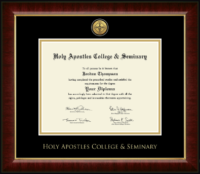 Holy Apostles College & Seminary diploma frame - Gold Engraved Medallion Diploma Frame in Murano