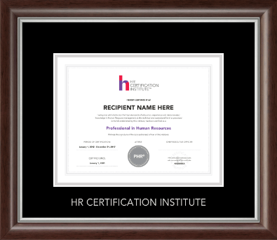 Human Resource Certification Institute certificate frame - Silver Embossed Certificate Frame in Devonshire