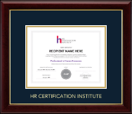 Human Resource Certification Institute Gold Embossed Certificate Frame in Gallery