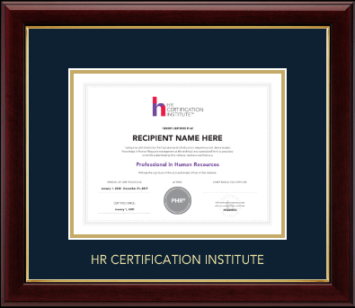 Human Resource Certification Institute certificate frame - Gold Embossed Certificate Frame in Gallery