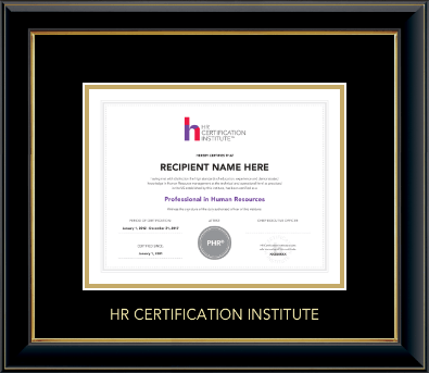 Human Resource Certification Institute certificate frame - Gold Embossed Certificate Frame in Onyx Gold