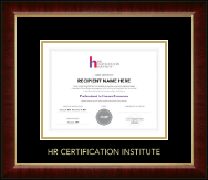 Human Resource Certification Institute Gold Embossed Certificate Frame in Murano