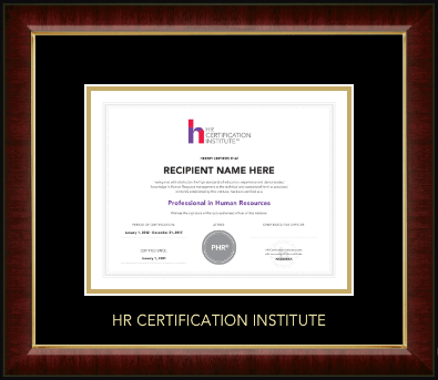 Human Resource Certification Institute certificate frame - Gold Embossed Certificate Frame in Murano