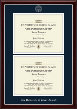 The University of Rhode Island Double Diploma Frame in Gallery Silver